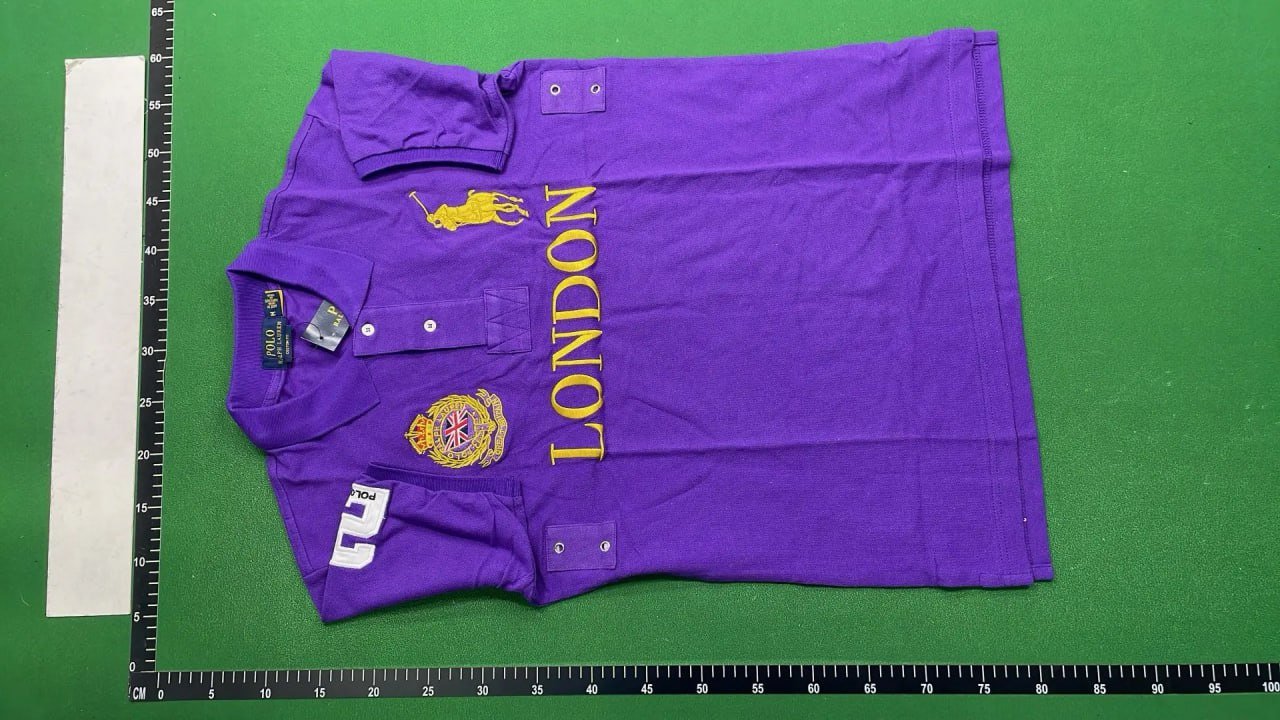 XM Pony Jersey with Lapel and Embroidered City Style Short-Sleeve Top