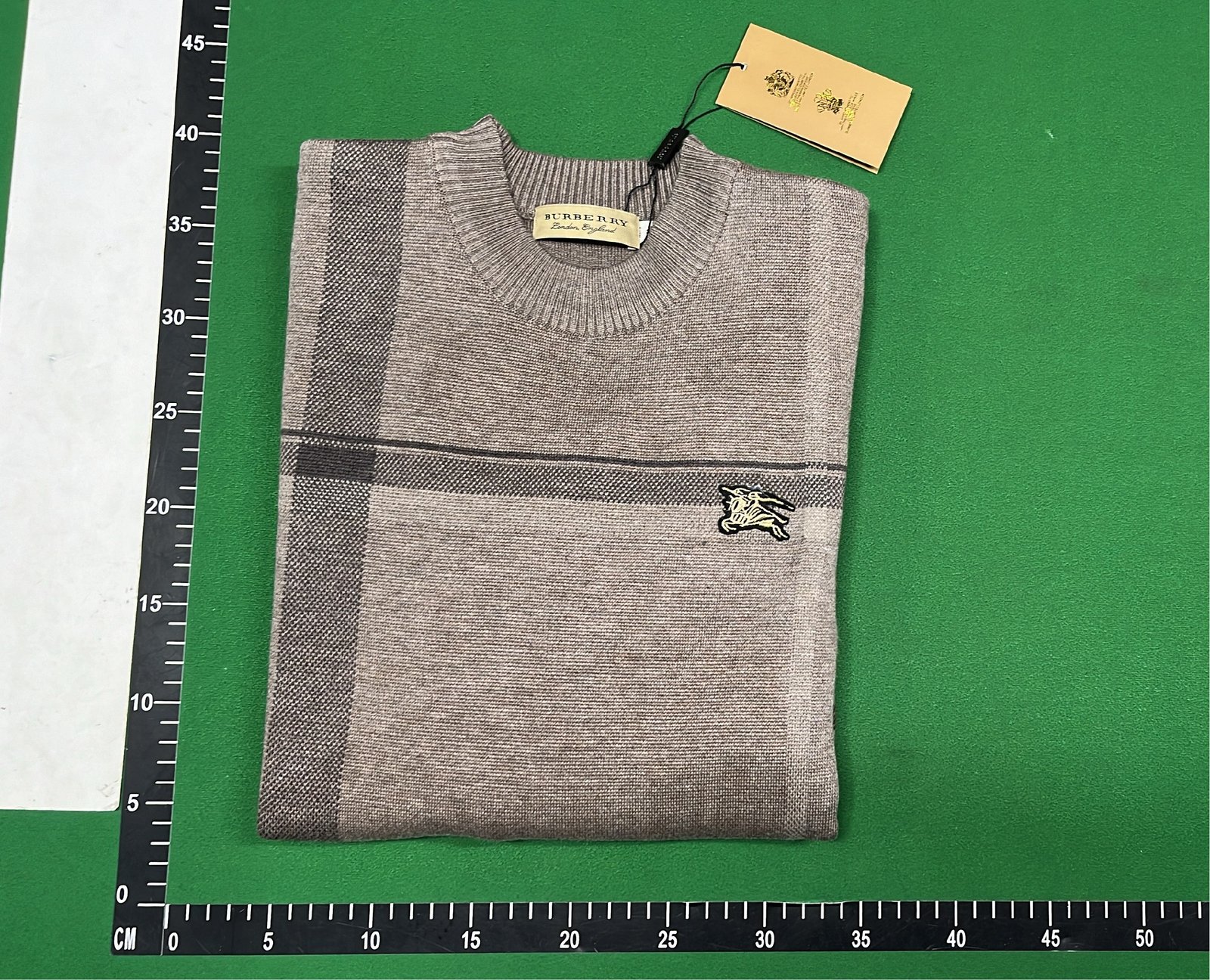 Men's Classic Plaid Knit Sweater with Embroidered Logo