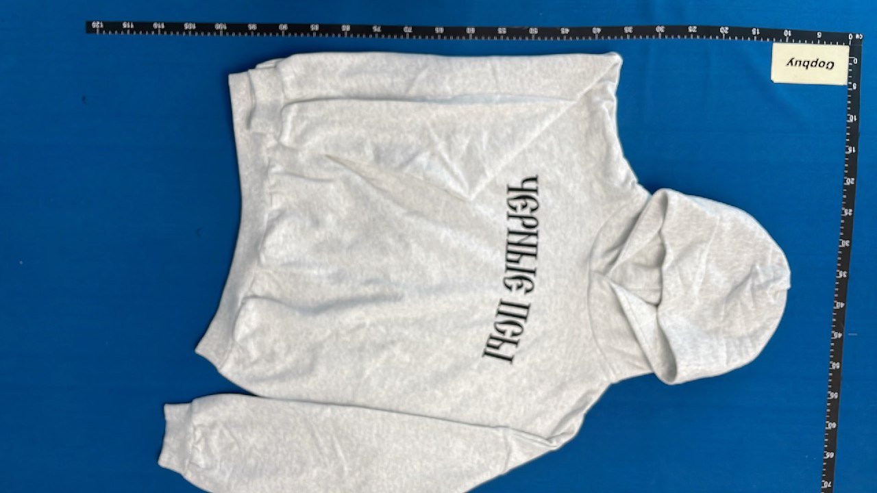 White Hoodie with 'Черные Псы' Print - Unisex Sweatshirt