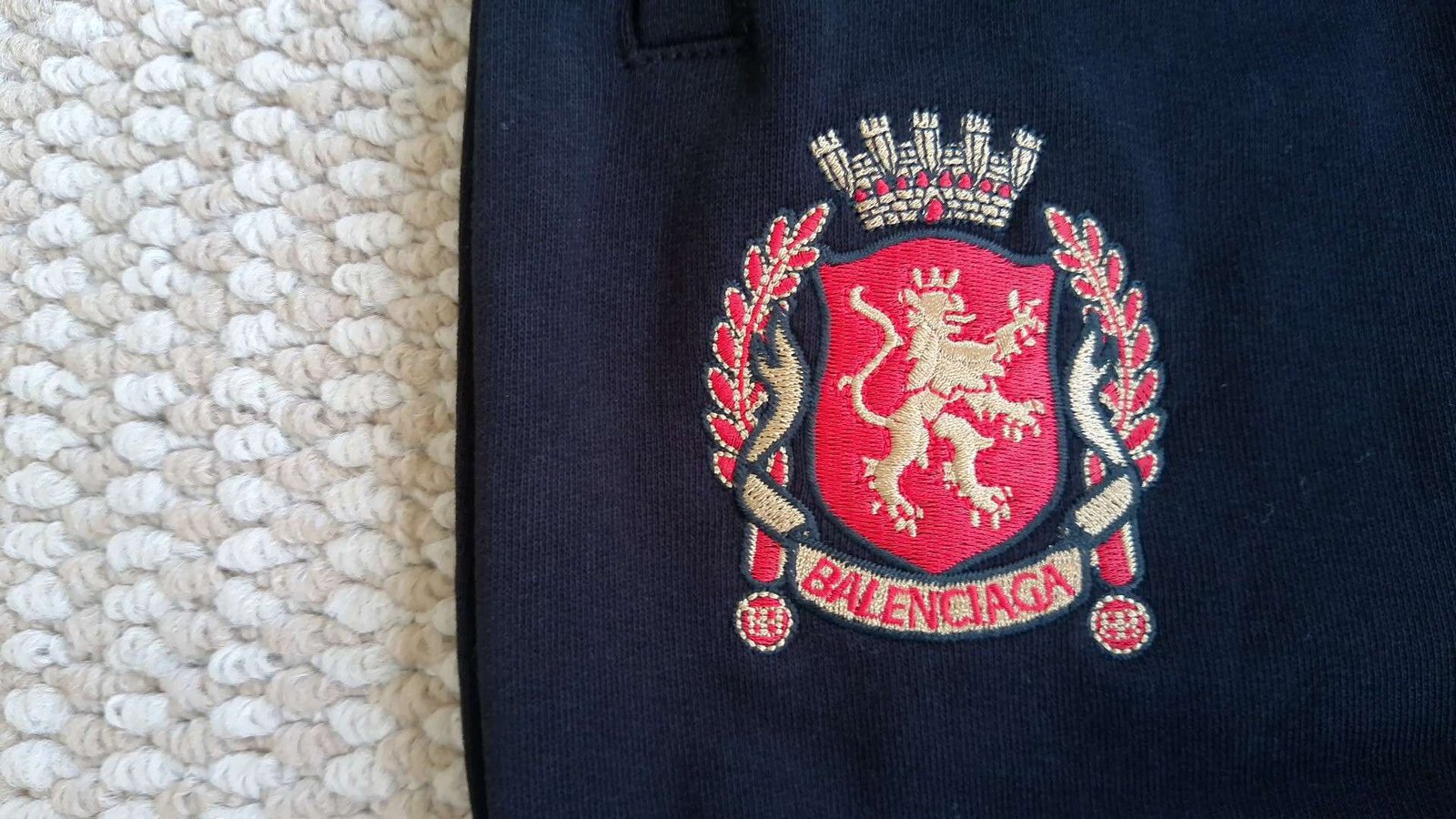  Balenciaga Men's Embroidered Logo Sweatpants