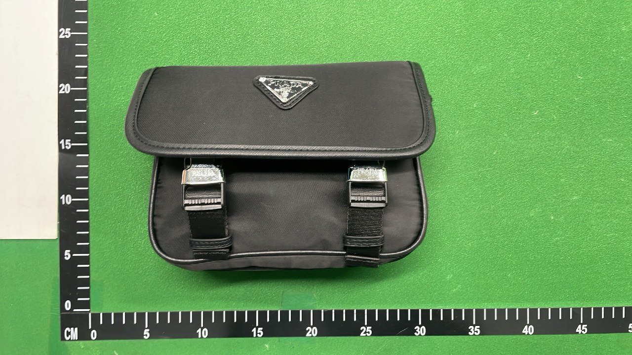 Prada Black Nylon Messenger Bag with Logo Patch