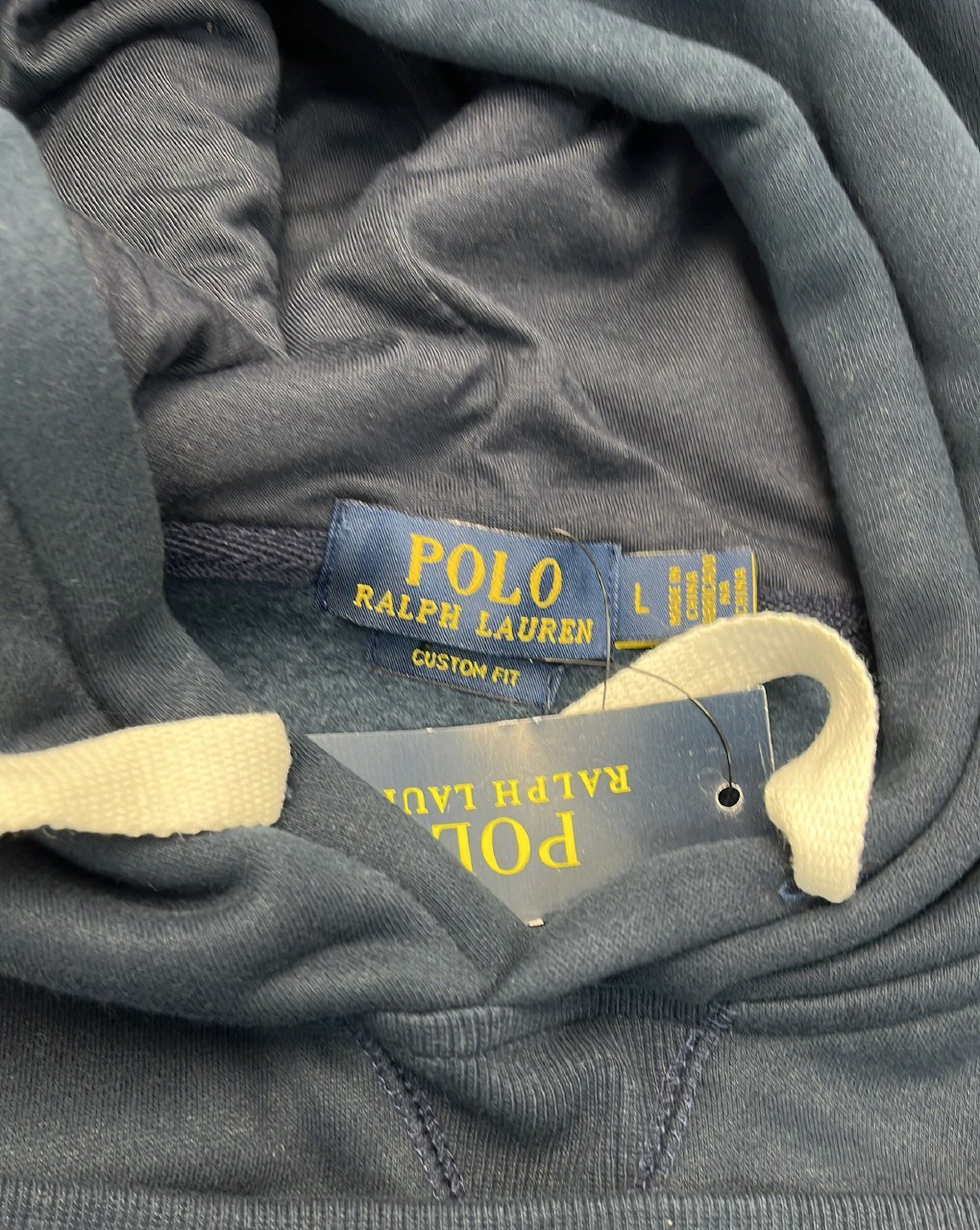 Men's Classic Fit Polo Hoodie - Navy Blue