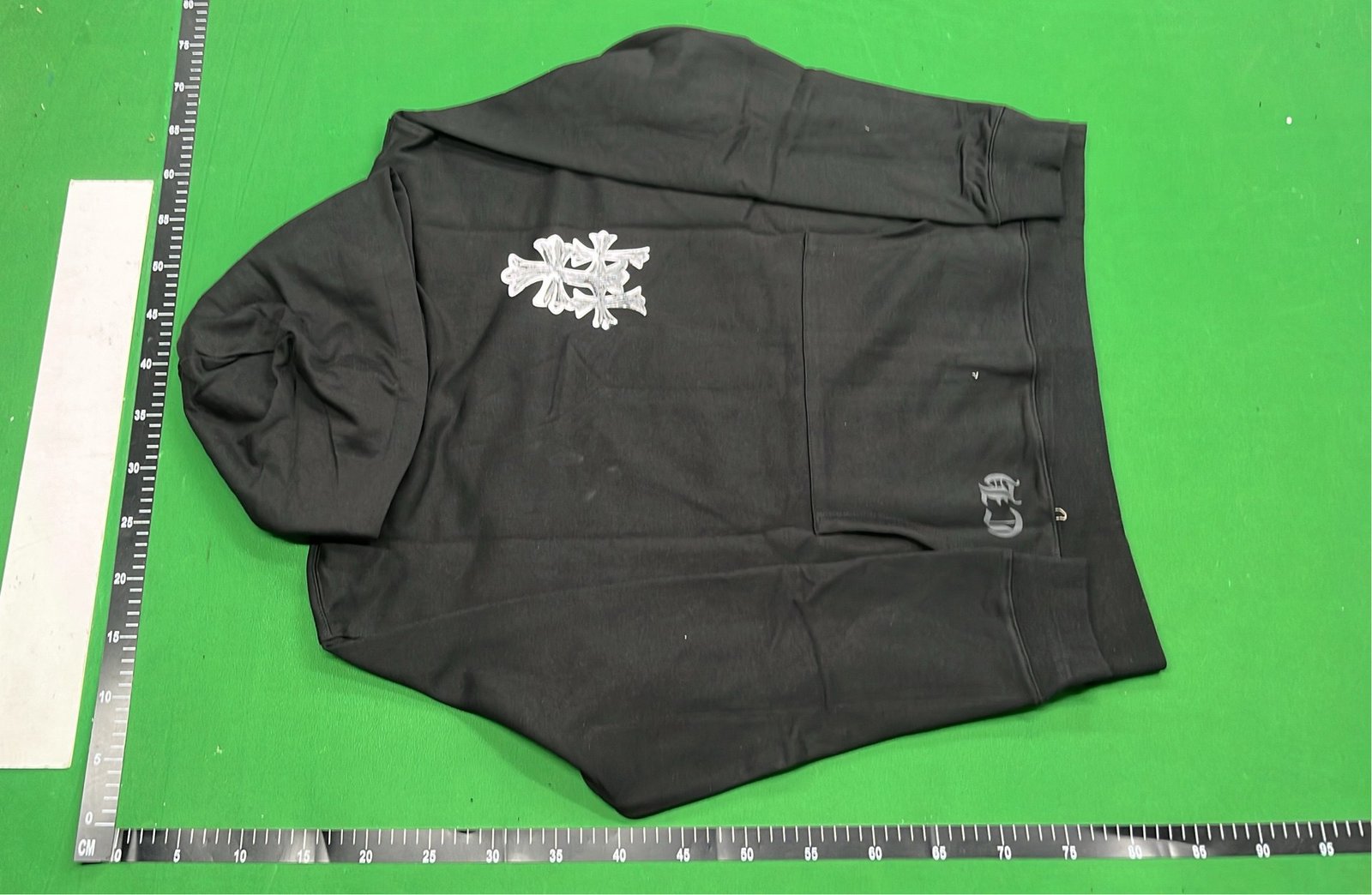  Chrome Hearts Black Hoodie with Purple Embroidery