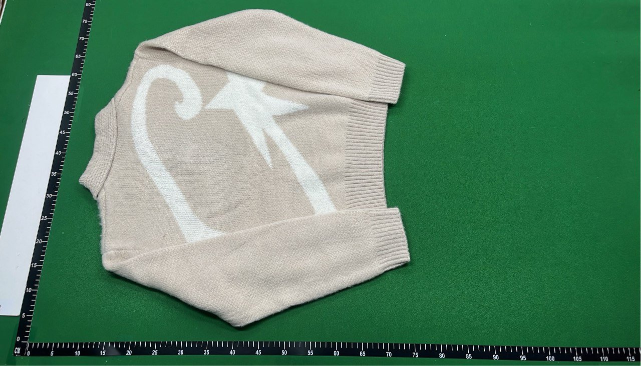 Vintage Cream Knit Sweater with Purple Label